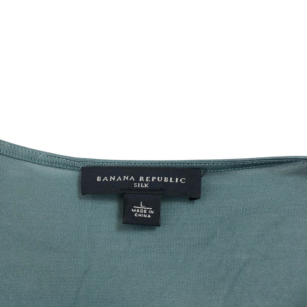 Banana Republic 100% Silk Faux Wrap Top Surplice V-Neck Large Business Career - Picture 7 of 8